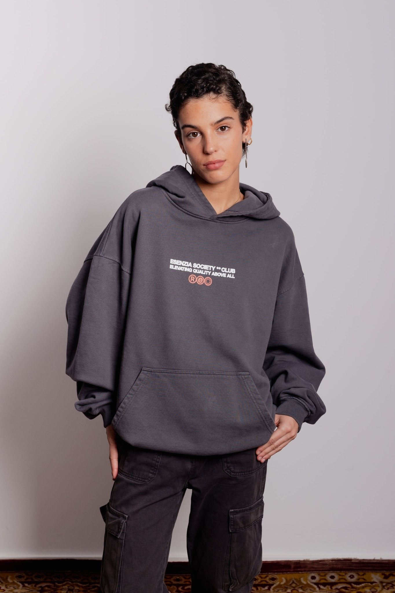 DARK GREY COSMOS HOODIE - Esenzia