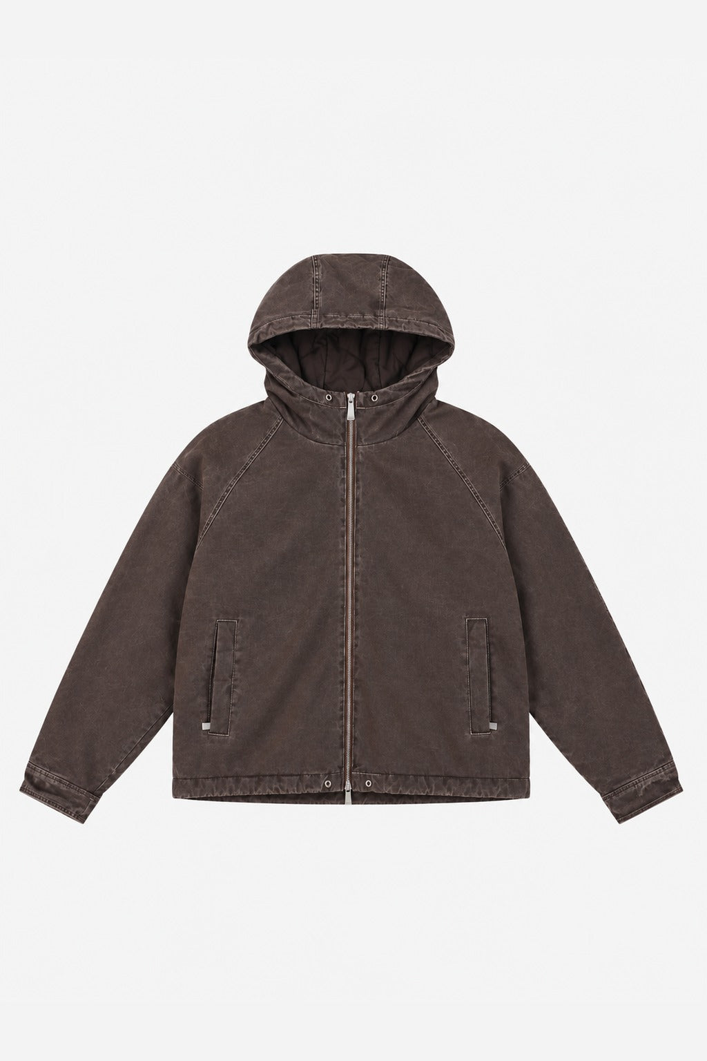 GREY PADDED HOODED JACKET · delante (digital, portada)