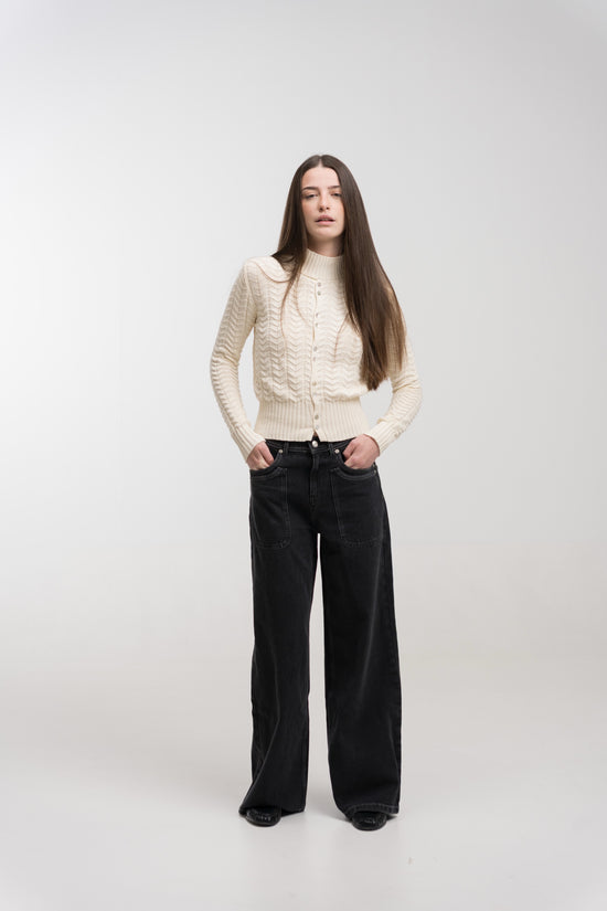 IVORY REGATTA BUTTON KNIT