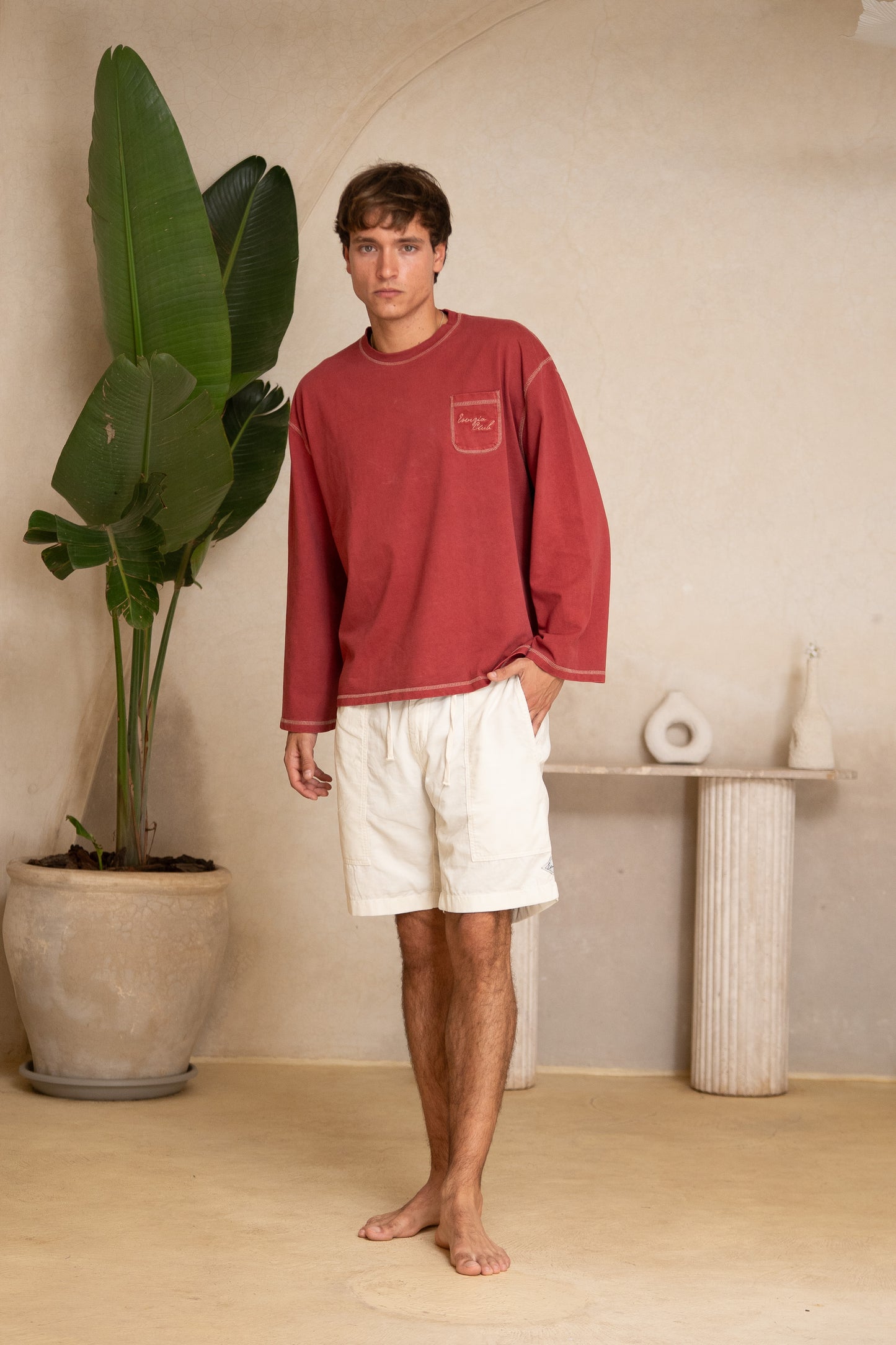 BEIGE CORDUROY SHORTS