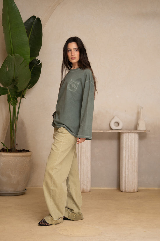 GREEN STITCH LONGSLEEVE