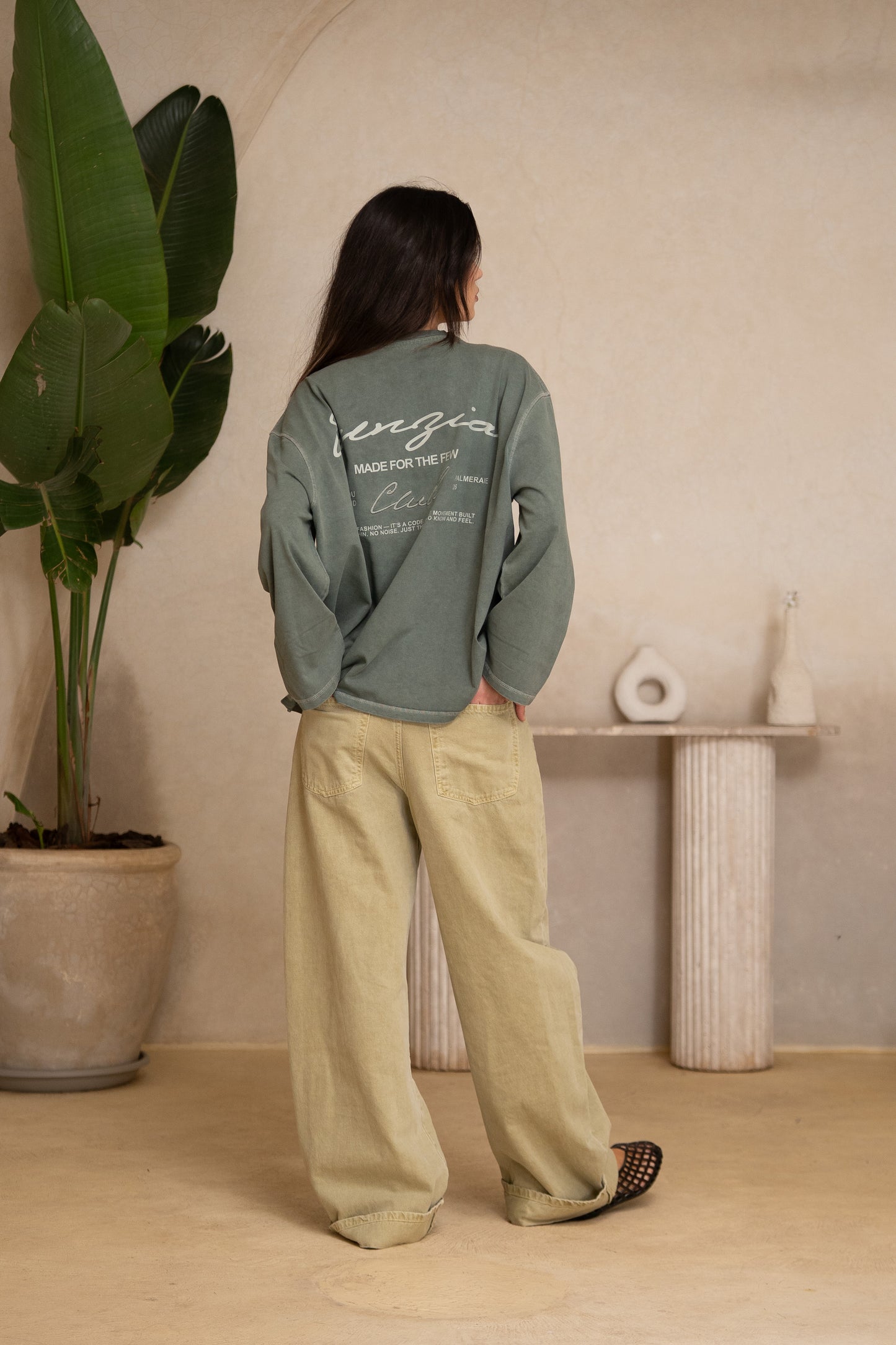 GREEN STITCH LONGSLEEVE