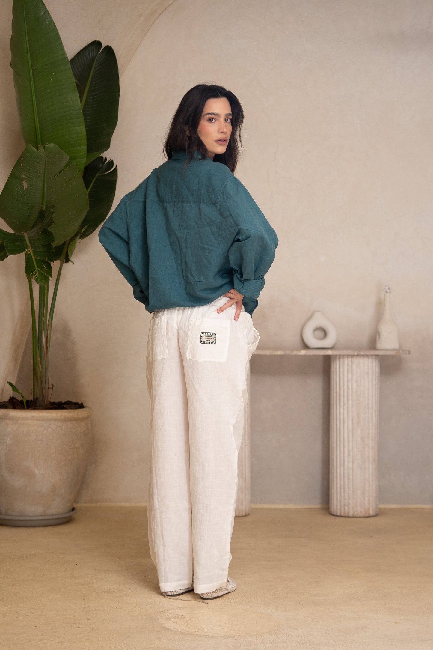 WHITE LINEN PANTS