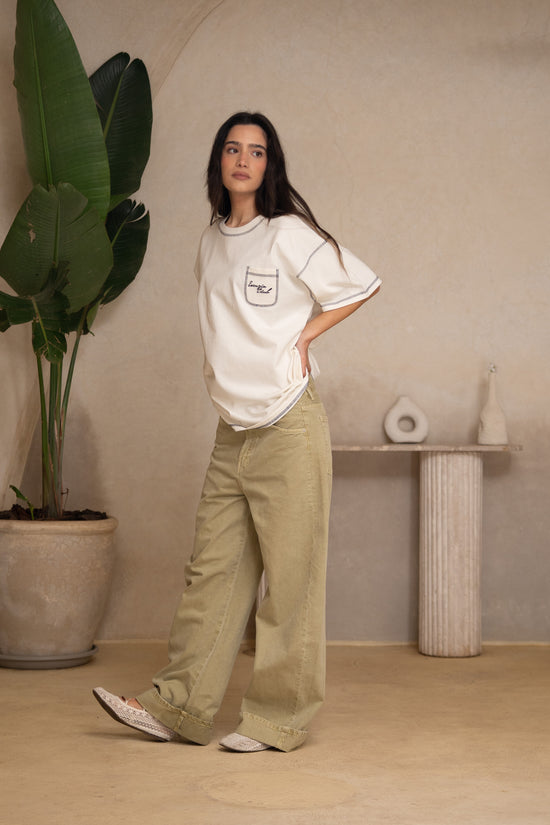 WHITE STITCH TEE