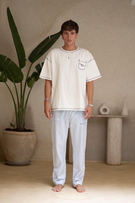WHITE STITCH TEE