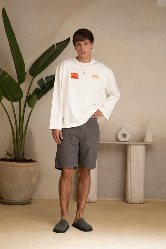 GREY CORDUROY SHORTS