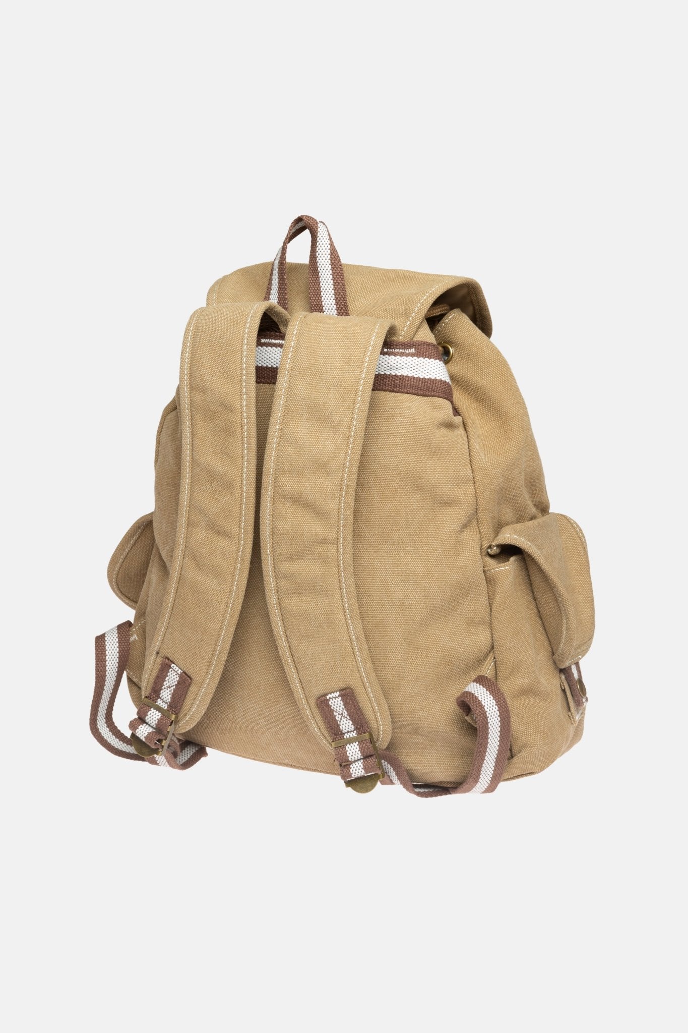 MOCHILA VINTAGE DE LONA BEIGE - Esenzia