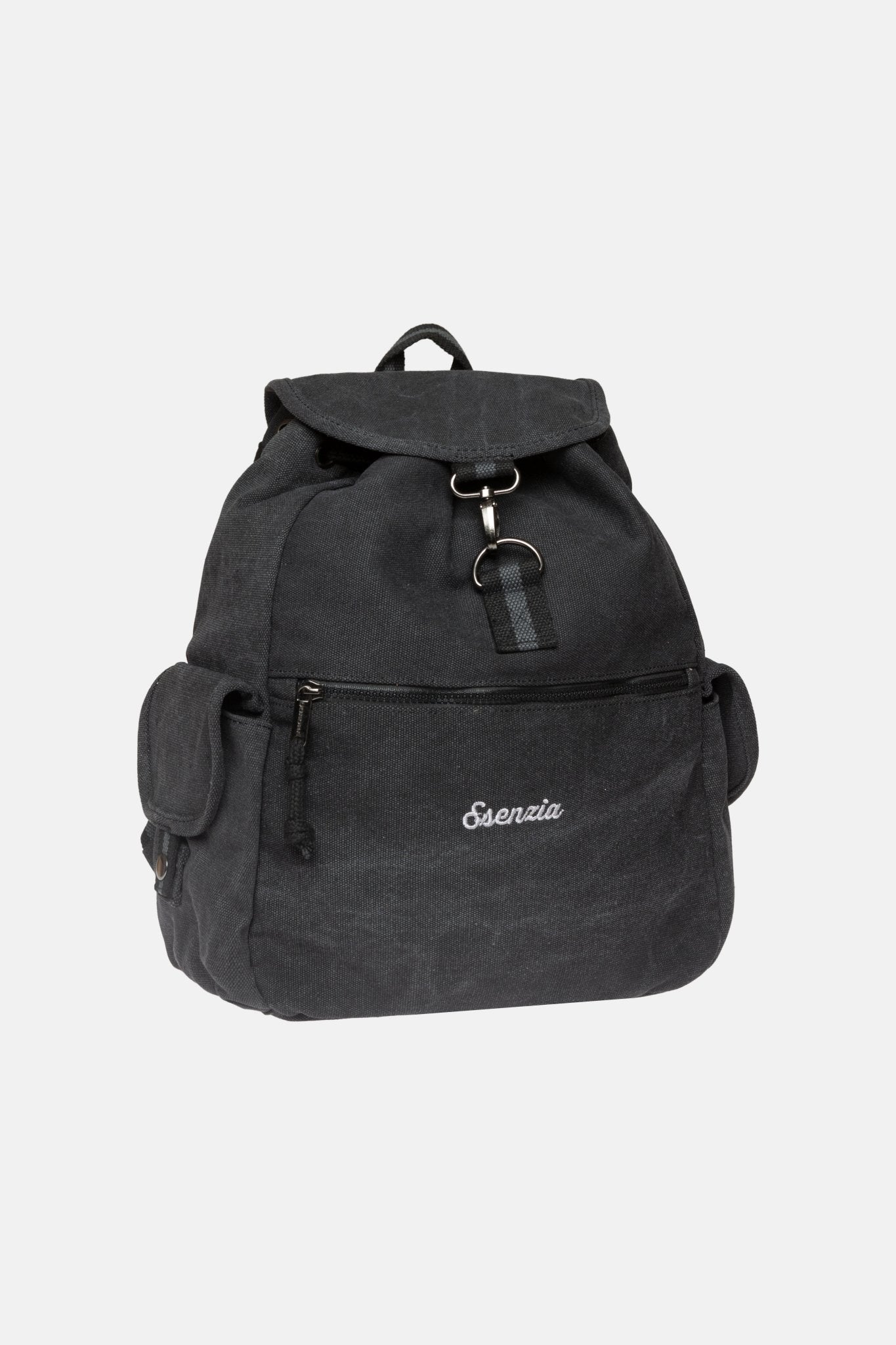 MOCHILA VINTAGE DE LONA NEGRA - Esenzia