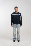 NAVY MERIDIAN KNIT SWEATER
