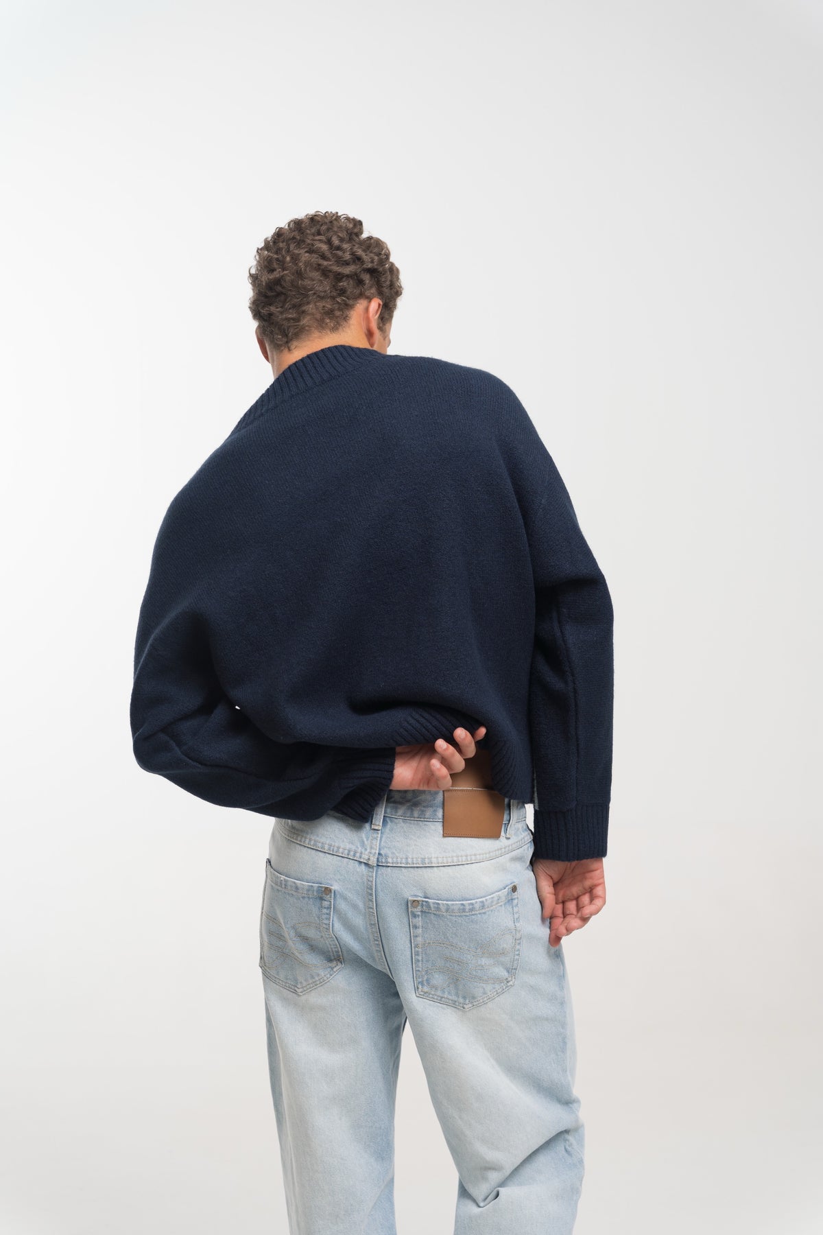 NAVY MERIDIAN KNIT SWEATER