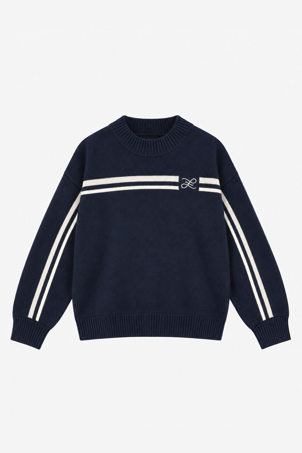 NAVY MERIDIAN KNIT SWEATER · delante (digital, portada)