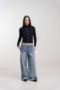NAVY REGATTA BUTTON KNIT