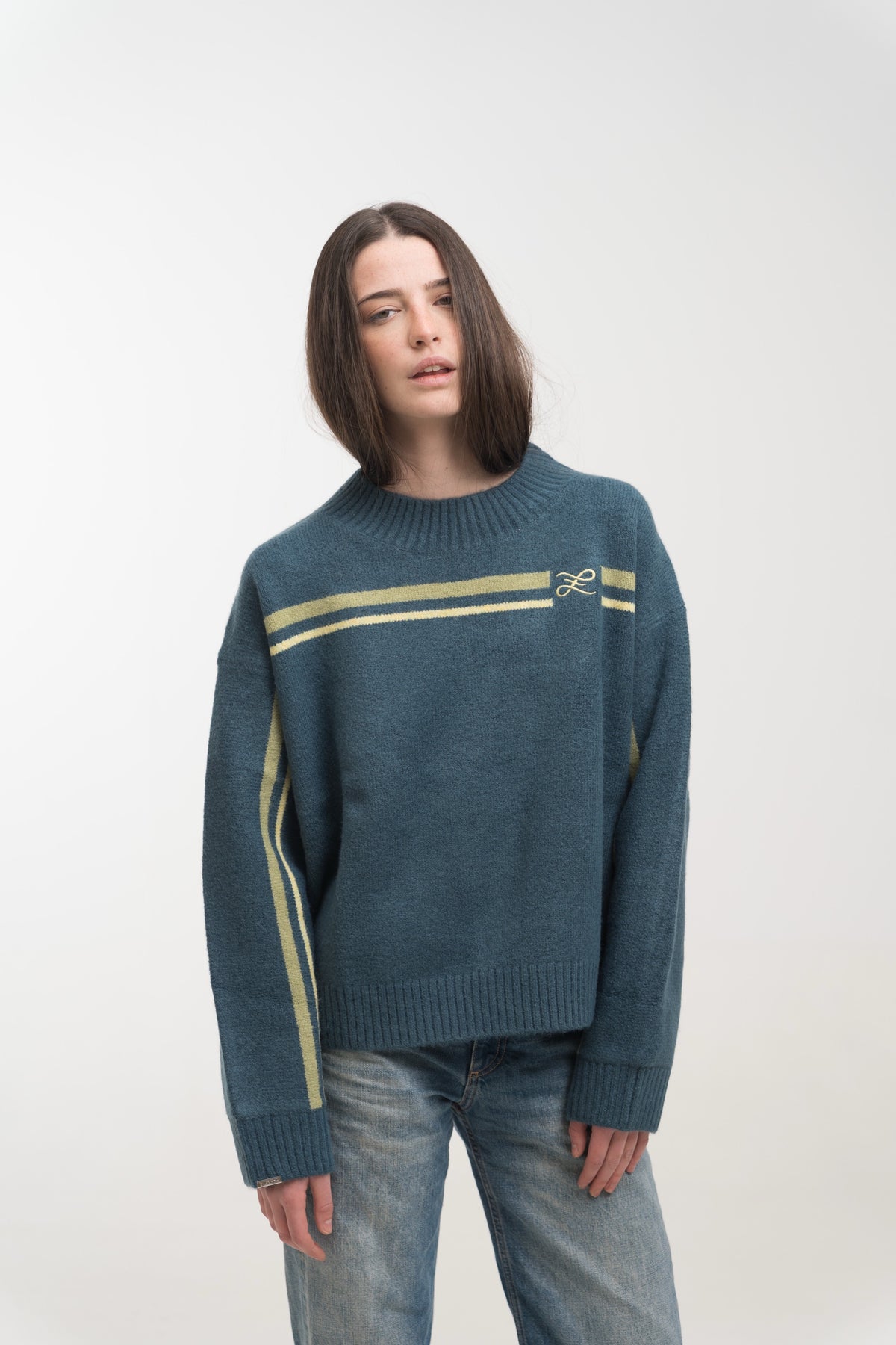 PETROL MERIDIAN KNIT SWEATER
