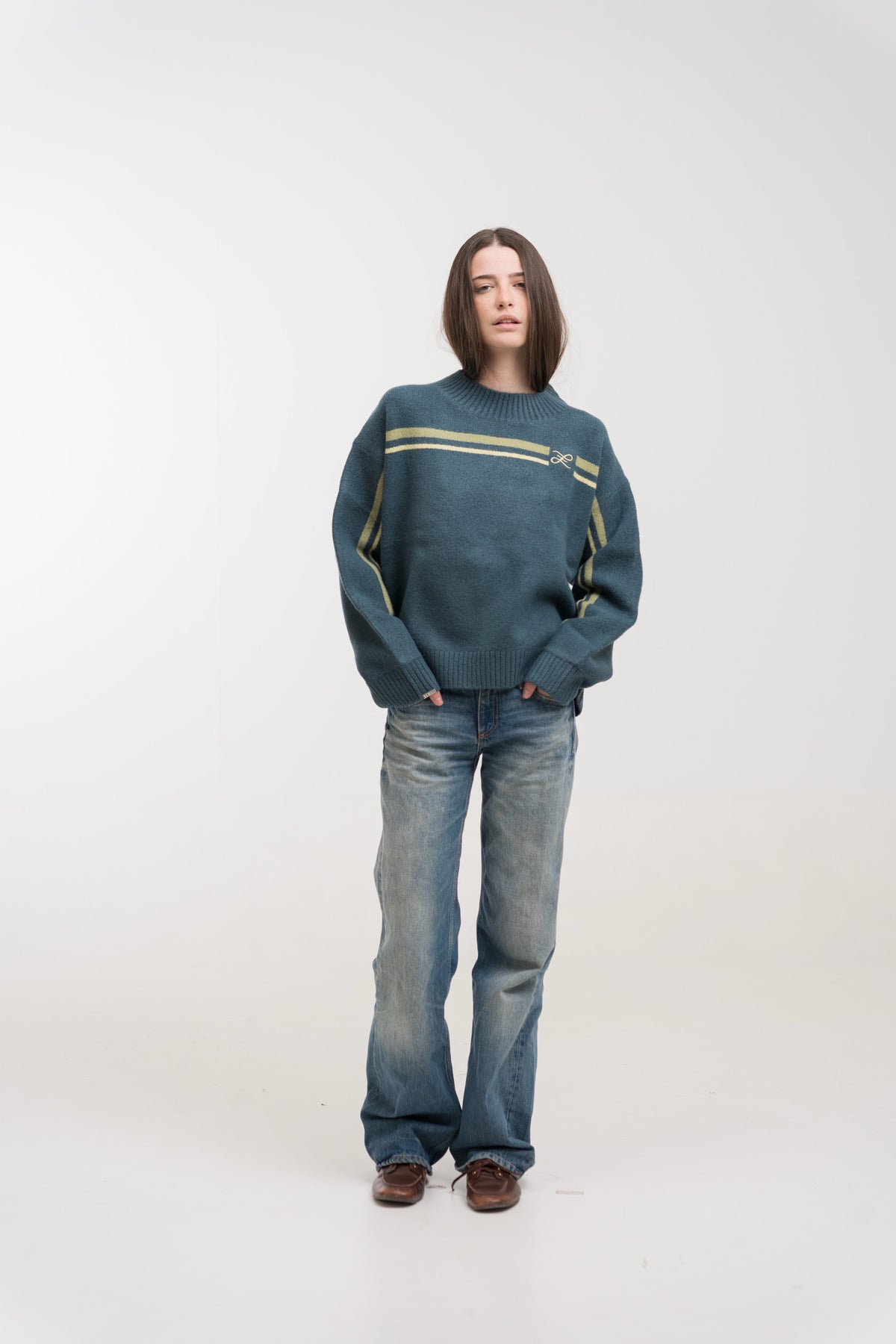 PETROL MERIDIAN KNIT SWEATER