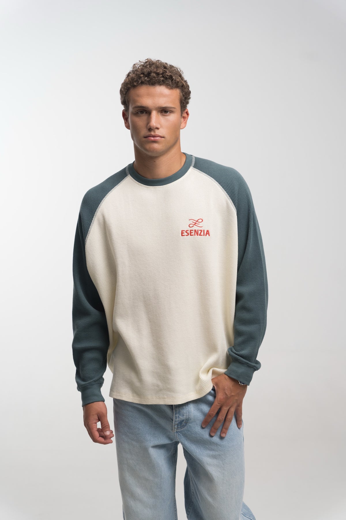 PETROL WAFFLE LONGSLEEVE