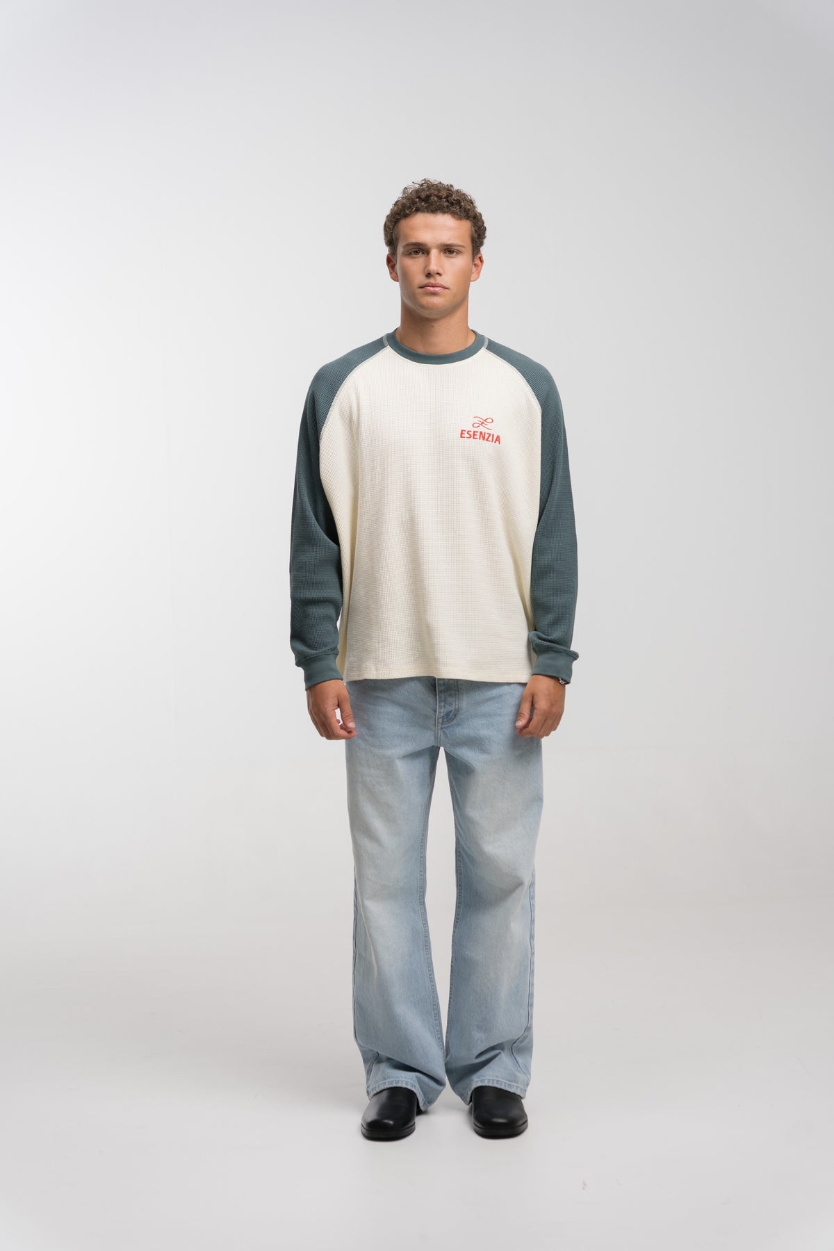 PETROL WAFFLE LONGSLEEVE