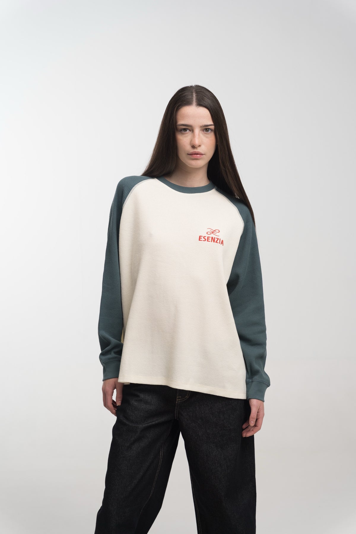 PETROL WAFFLE LONGSLEEVE
