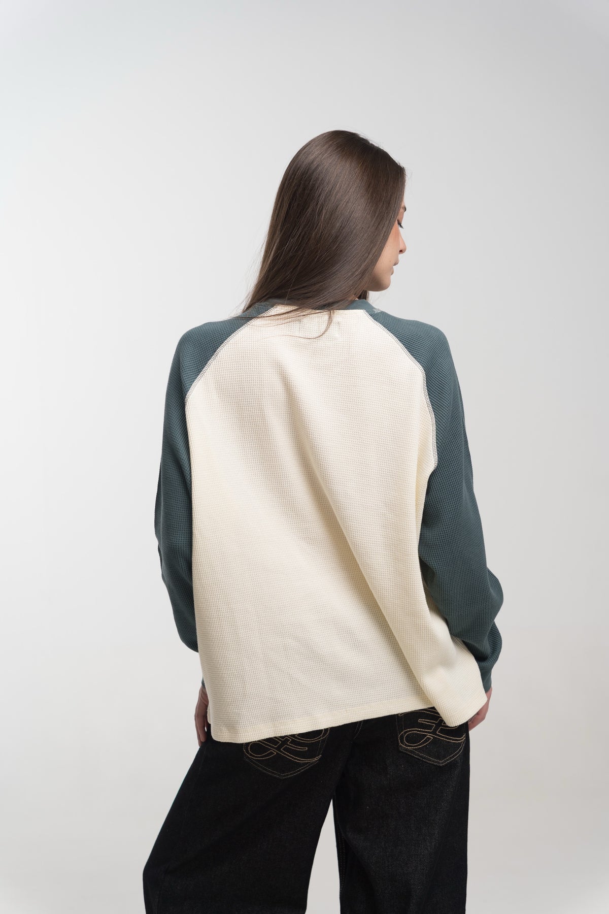 PETROL WAFFLE LONGSLEEVE