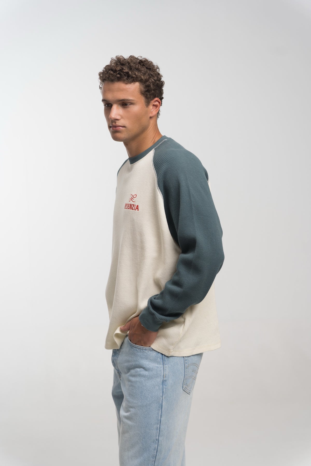 PETROL WAFFLE LONGSLEEVE