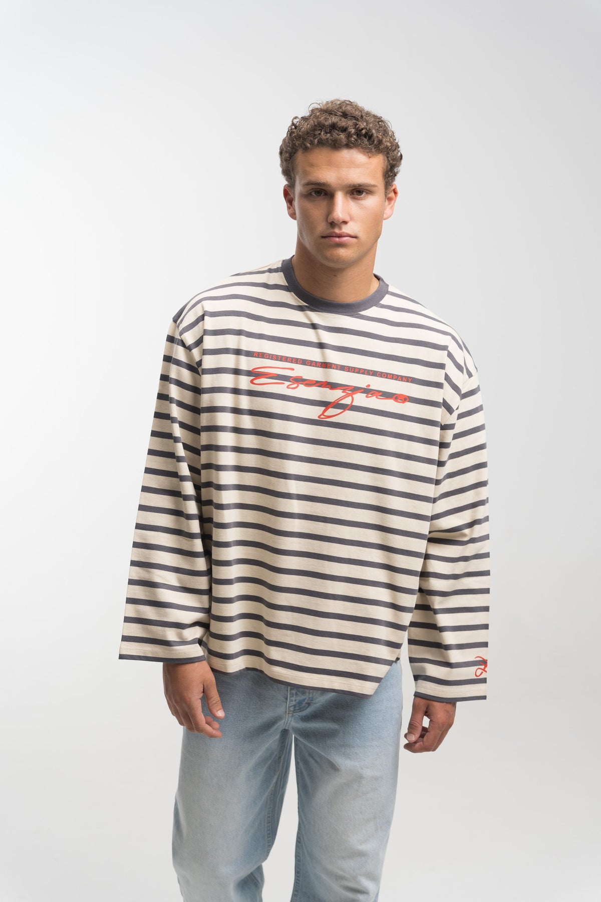 Pine Breton Longsleeve — front, on model