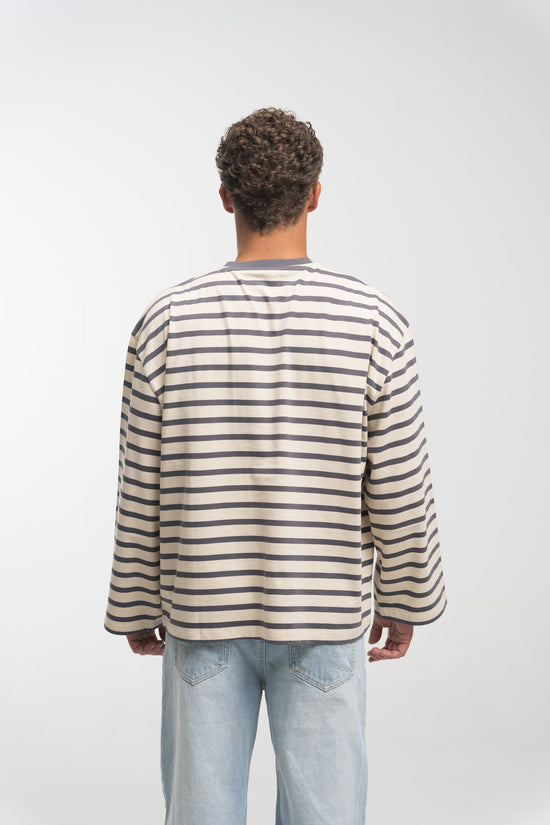 Pine Breton Longsleeve — back, on model