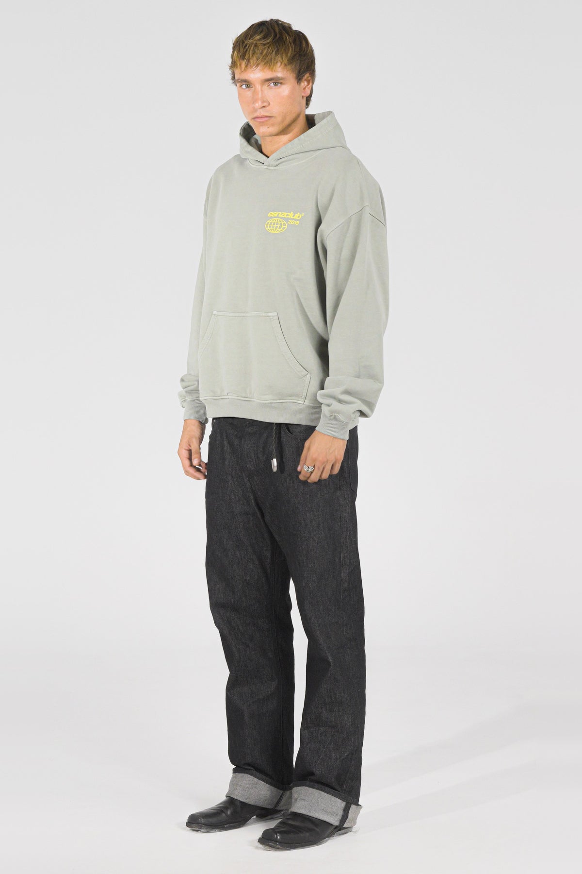 Sage Orbit Hoodie — on model
