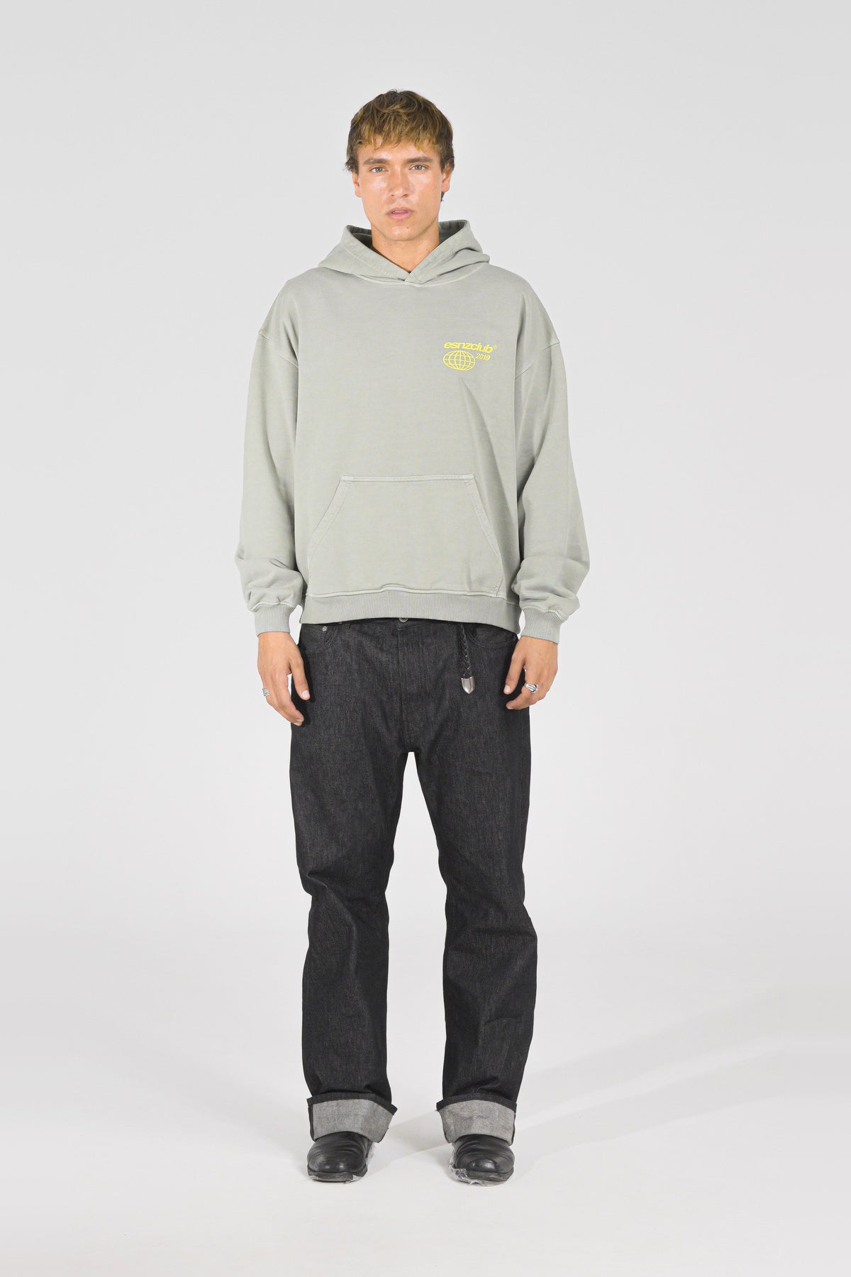 Sage Orbit Hoodie — on model