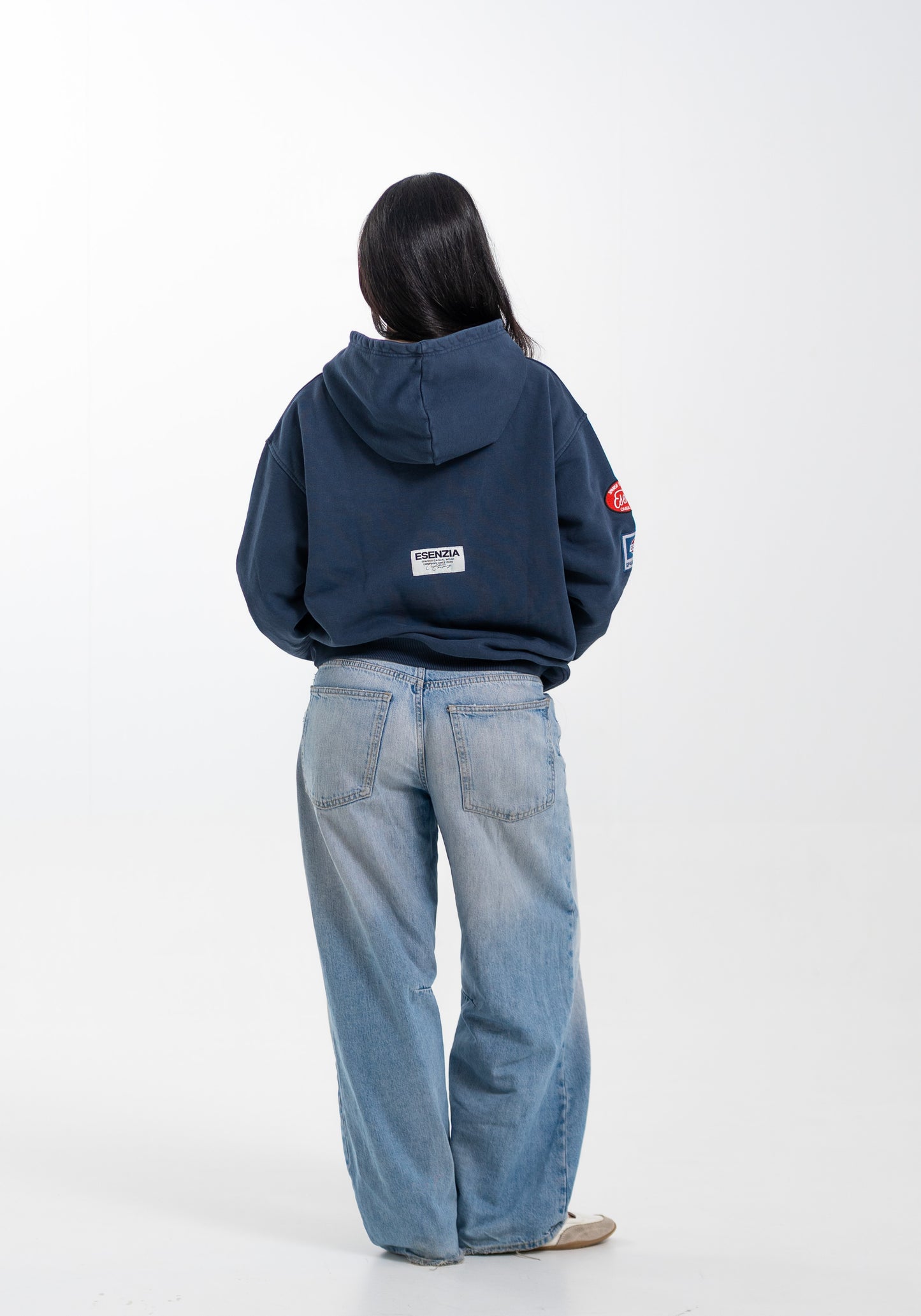 BLUE BUTTONS HOODIE