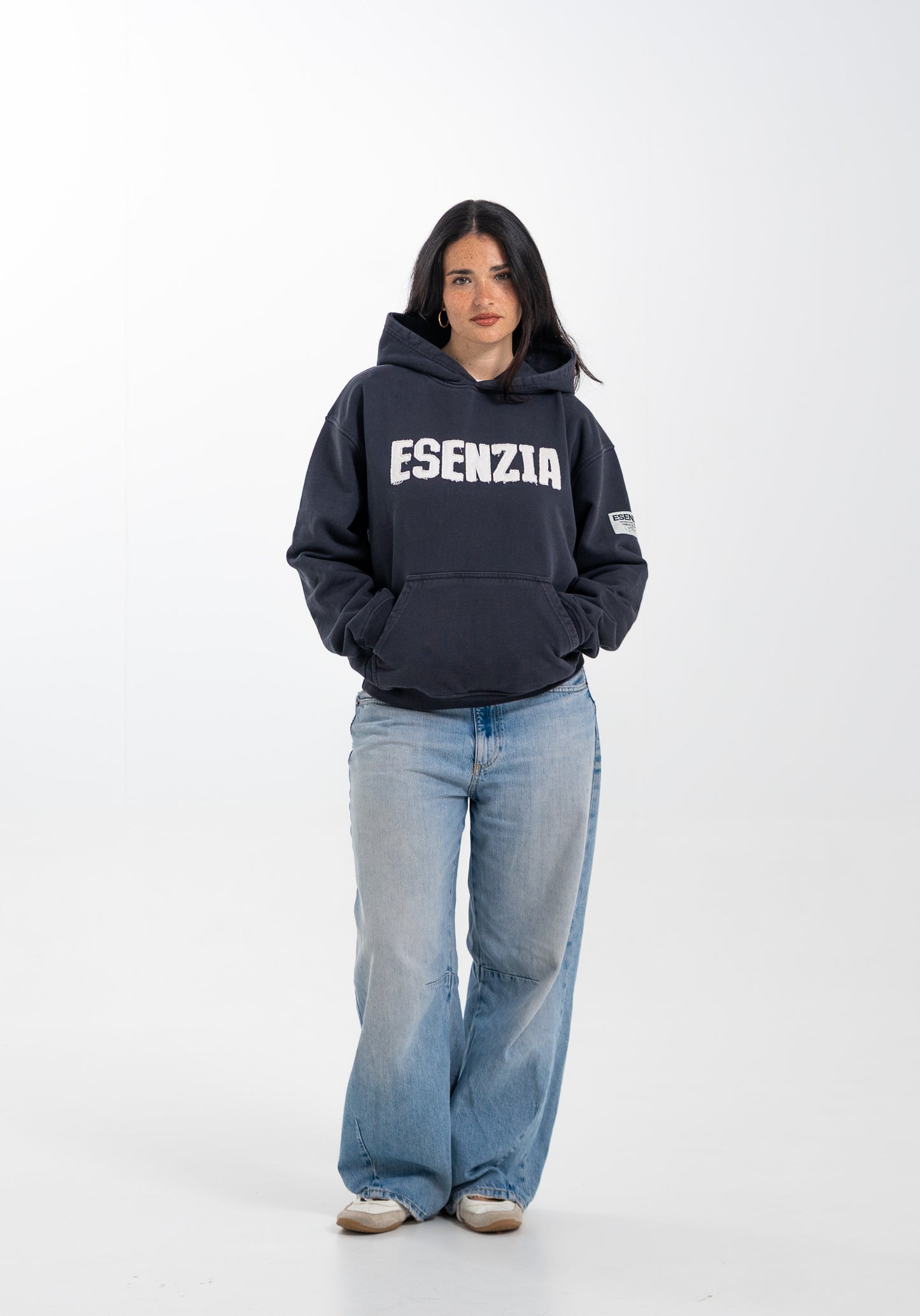 BLACK CHEST HOODIE