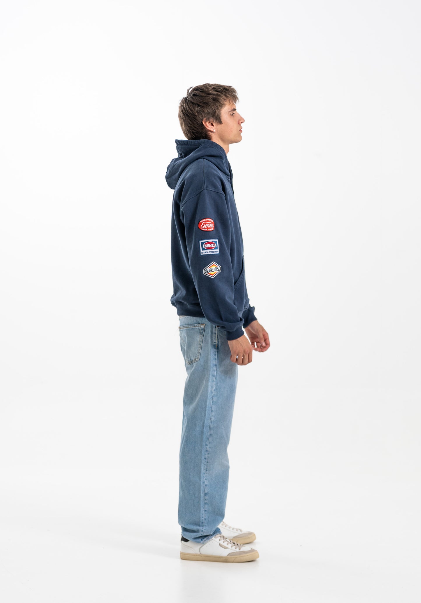 BLUE BUTTONS HOODIE