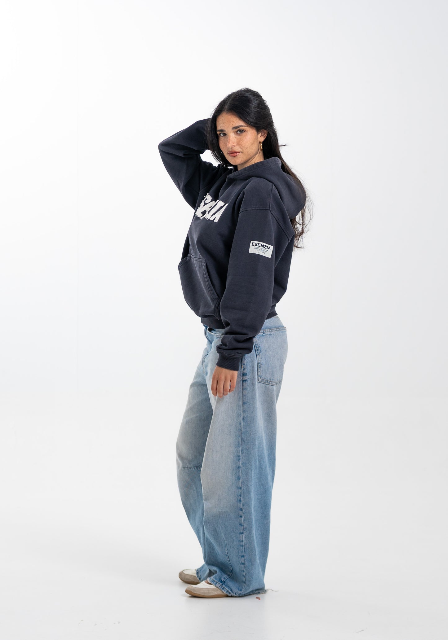 BLACK CHEST HOODIE