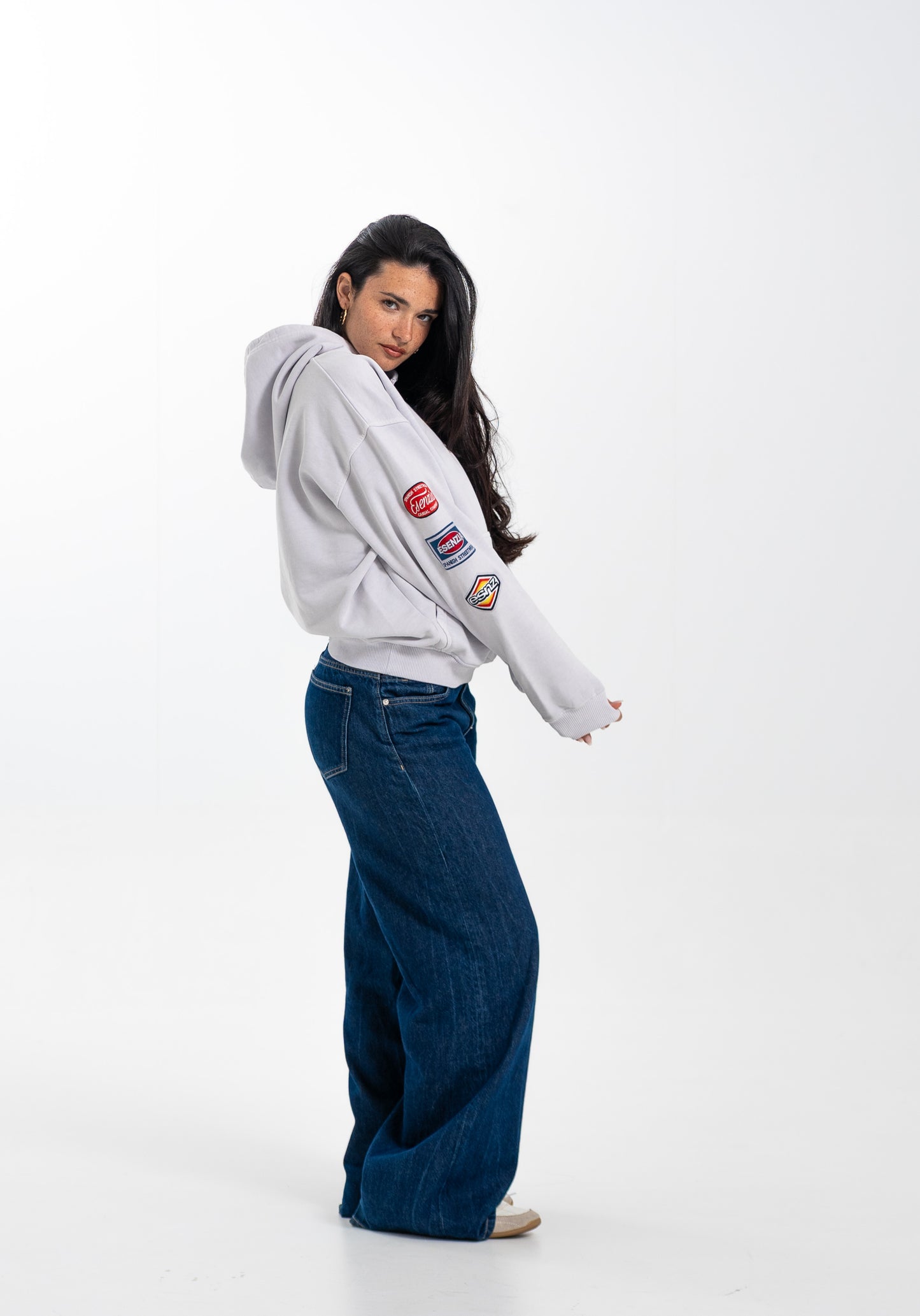 GREY BUTTONS HOODIE