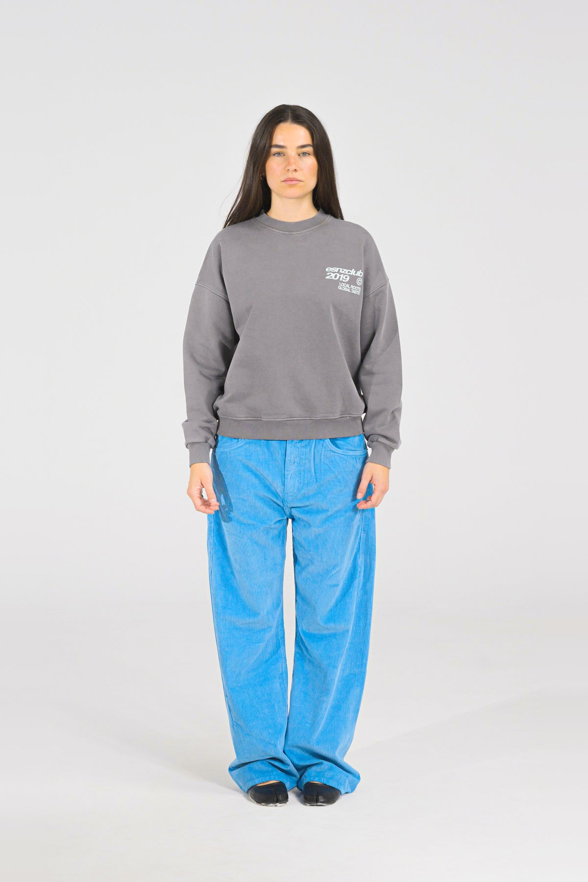 Steel Native Crewneck — on model