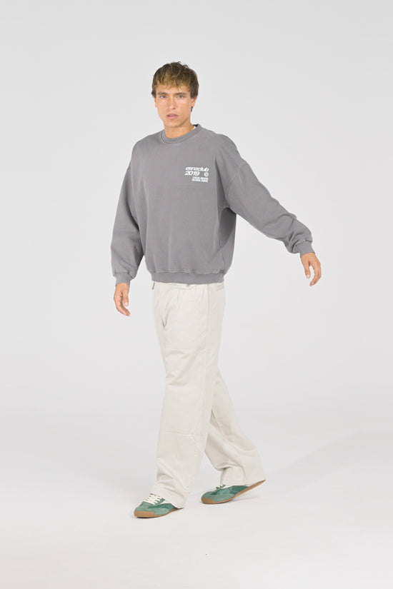 Steel Native Crewneck — on model