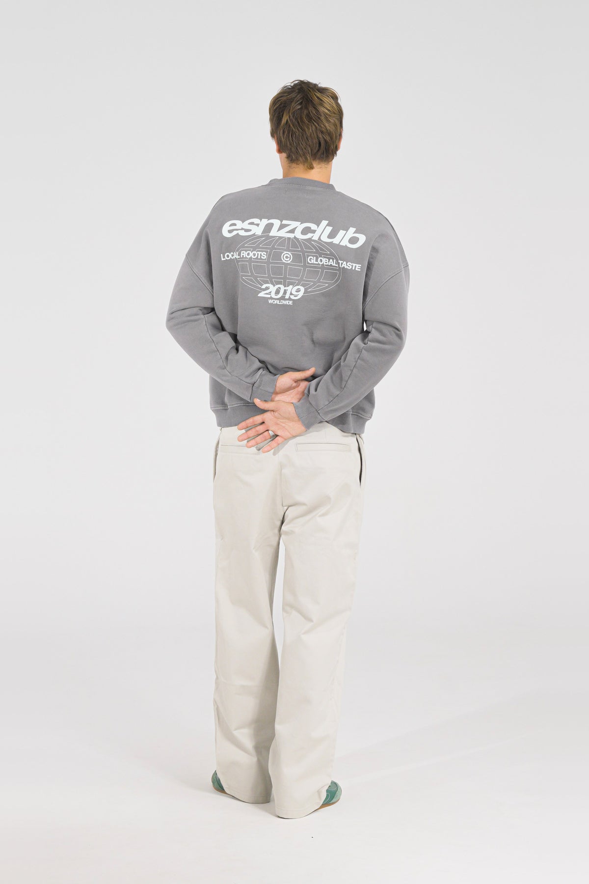 Steel Native Crewneck — on model