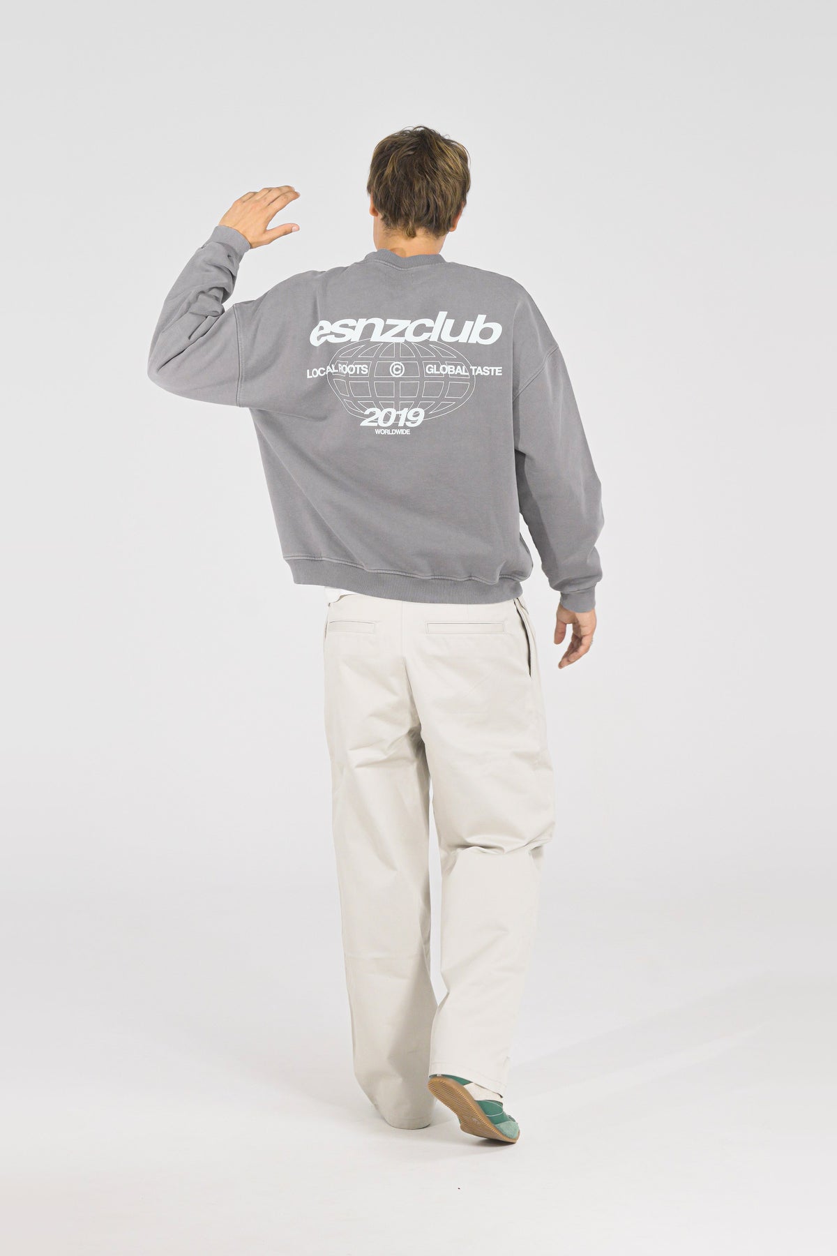 Steel Native Crewneck — on model