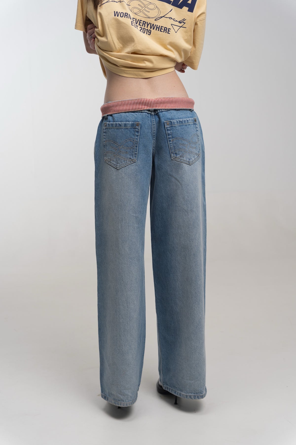 STONE RIBON JEANS
