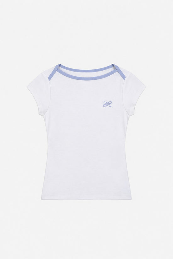 WHITE RINGER TEE · delante (digital, portada)