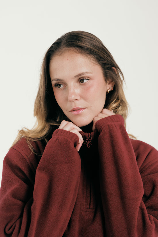 BURGUNDY CLASSIC 1/4 ZIP FLEECE